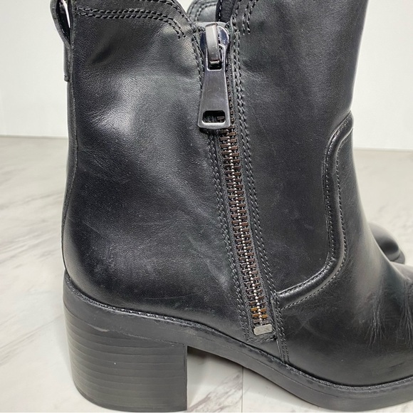 New! Naturalizer Emmy Black Leather Square Toe Bootie 8M - Picture 6 of 15